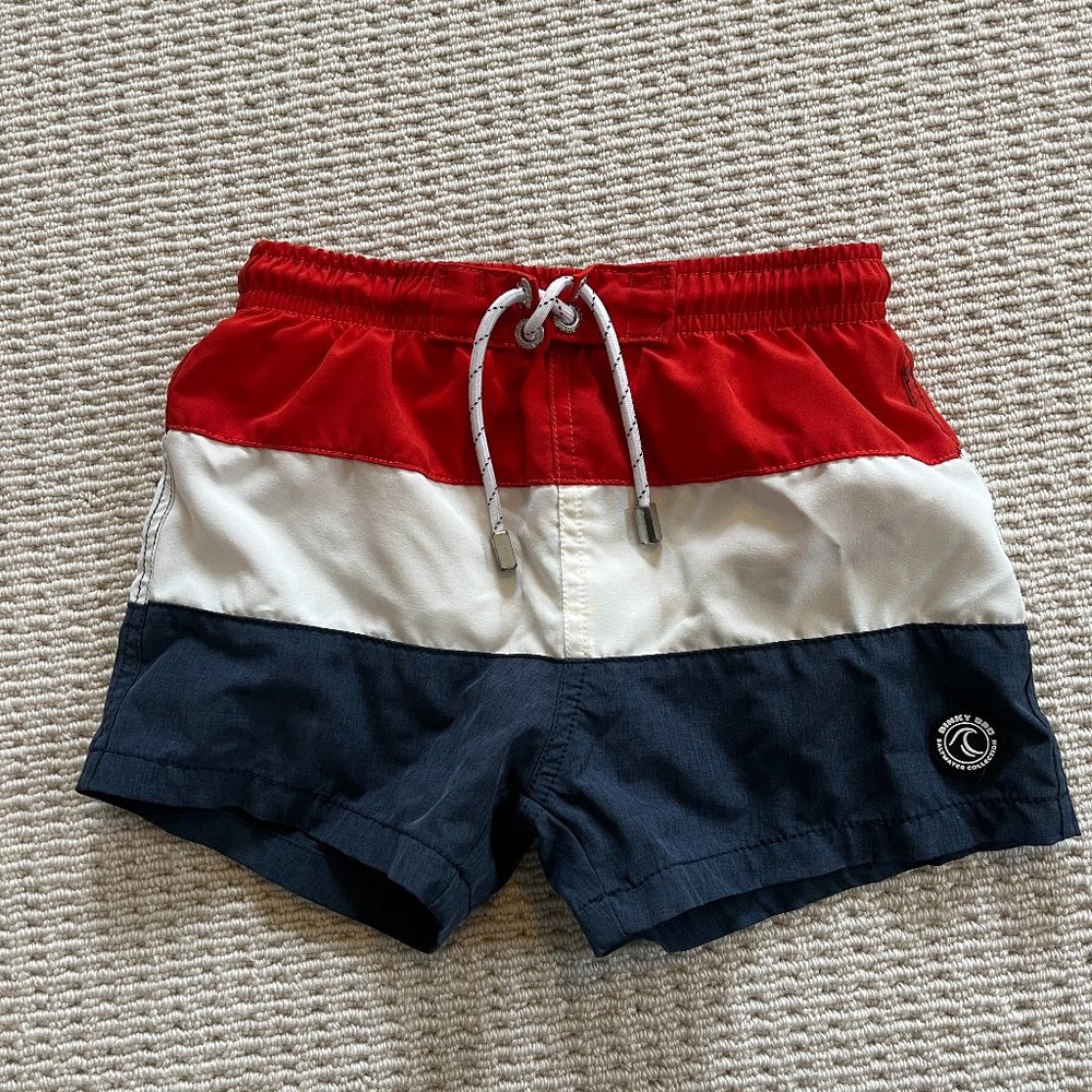 Binky Bros Kids Swim Trunks size 6T in red white and blue striped print
